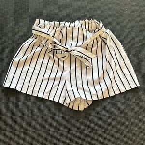 Favlux boutique black and white stripped polyester shorts size small